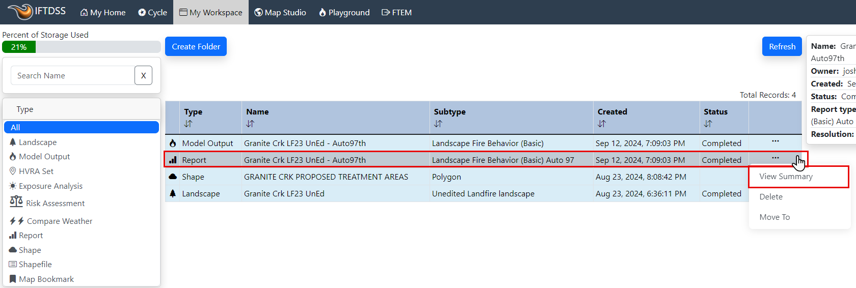 Use the View Summary button to open the Auto97th report.