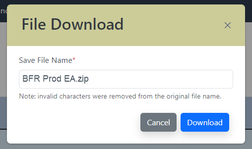 name field can be left as is, or you may enter a new name.