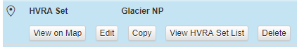 file options for HVRA-Sets when viewing in My Workspace. Buttons to view, edit, copy,or delete.