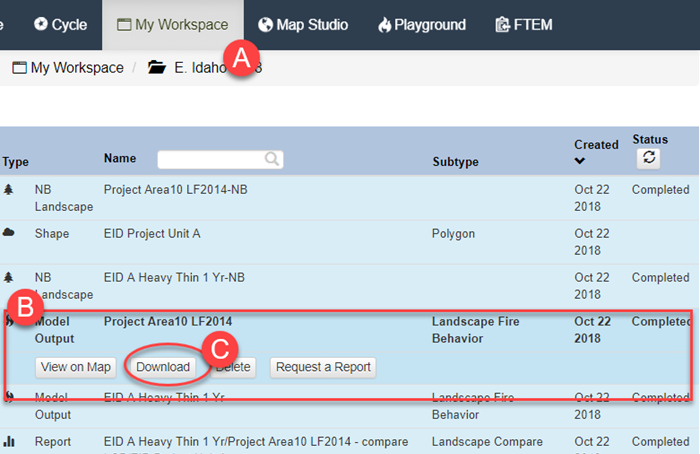 exporting is perfromed in "My Workspace"