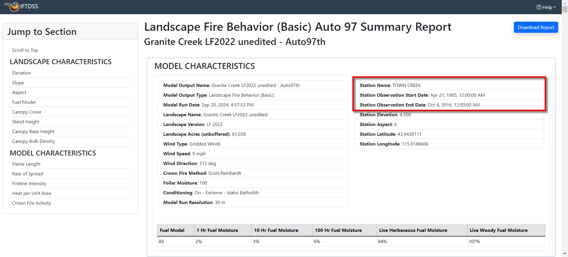 Auto97th report with the RAWS name listed in the top right column.