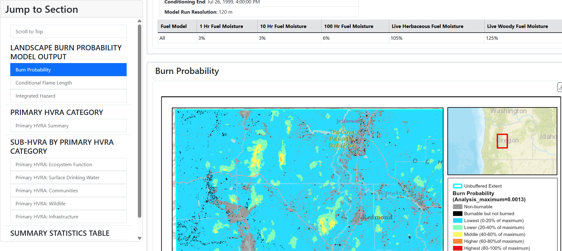 The Extent of the report is displayed on a map