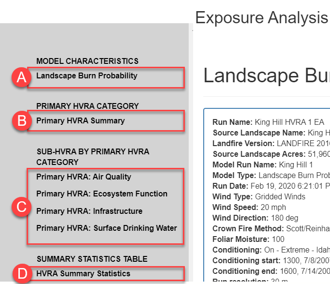 Each part of the report is linked in tthe table of contents in the left panel of the report